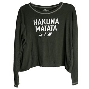 Disney The Lion King Hakuna Matata‎ Olive Green Long Sleeve Shirt XL